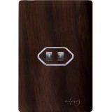 Conjunto Jack Duplo RJ11 Telefone 4x2 - Novara Especiais Tabaco